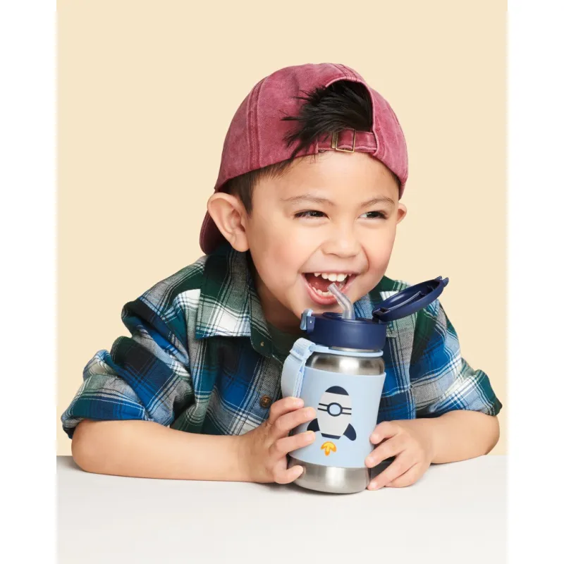 SKIP HOP Spark Style Láhev s brčkem na vodu nerez 12 m+