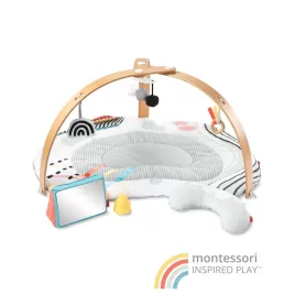 SKIP HOP Deka na hraní s dřevěnou hrazdičkou Discoverosity Montessori 0m+