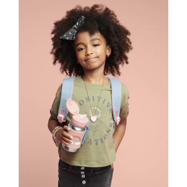 SKIP HOP Spark Style Láhev s brčkem na vodu nerez Duha 12m+