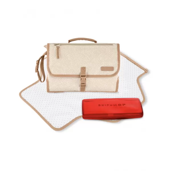 SKIP HOP Podložka přebalovací cestovní 2v1 Pronto Beige swirl dot