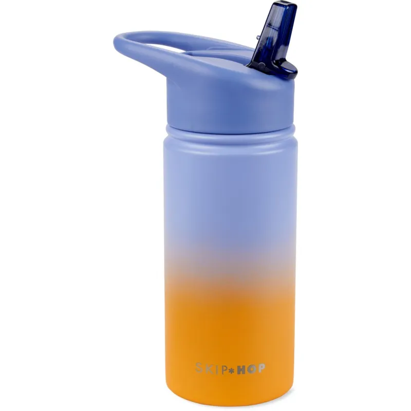 SKIP HOP Láhev s brčkem nerezová Wander - ombré blue, 450ml