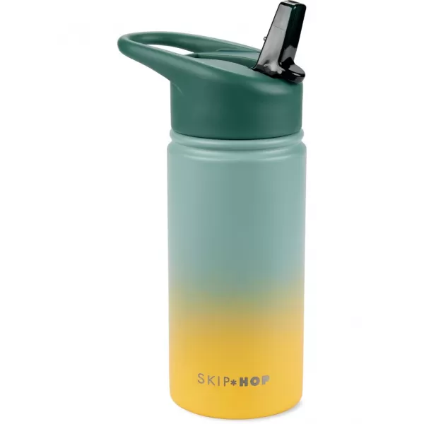 SKIP HOP Láhev s brčkem nerezová Wander - ombré green, 450ml