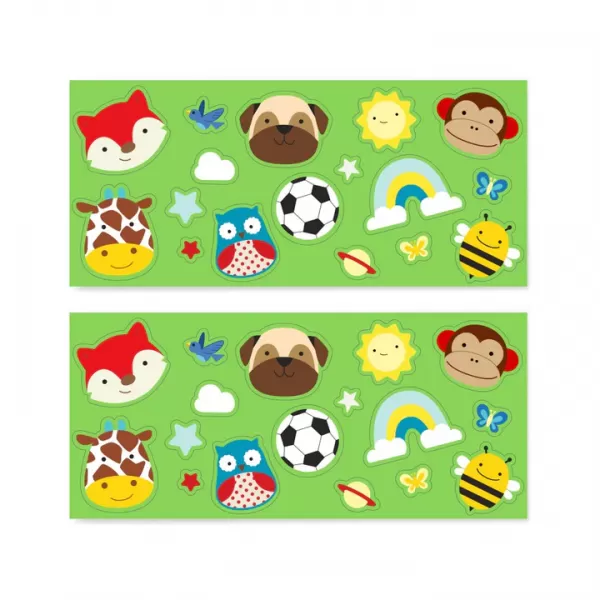 SKIP HOP Láhev se slámkou nerezová s nálepkami canteen 380 ml, 4r+