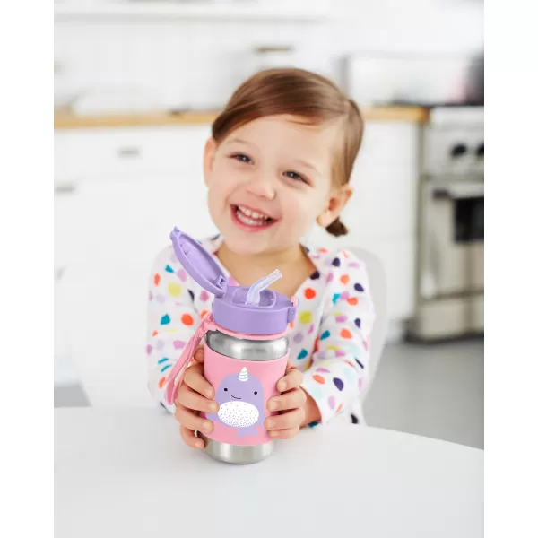 Skip Hop Zoo Láhev s brčkem na vodu nerez 12m+