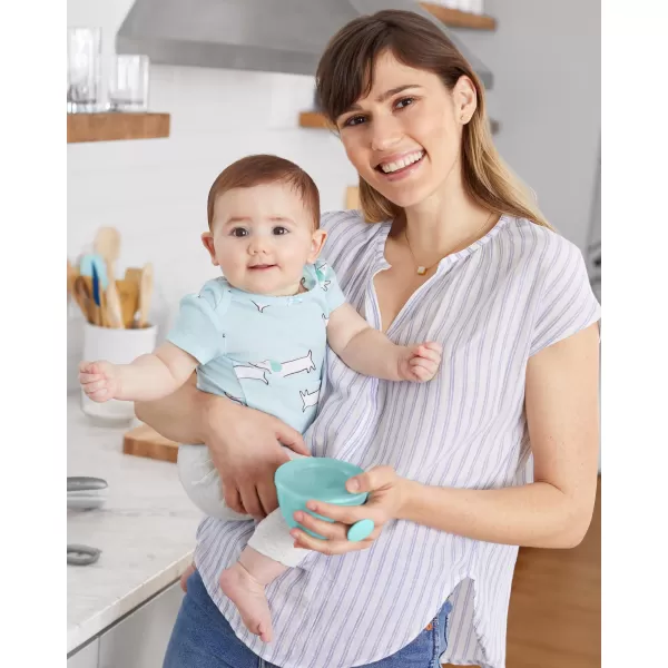 Skip Hop Misky s víkem a držákem Easy Grab Grey, 2 x 240ml, 3m+